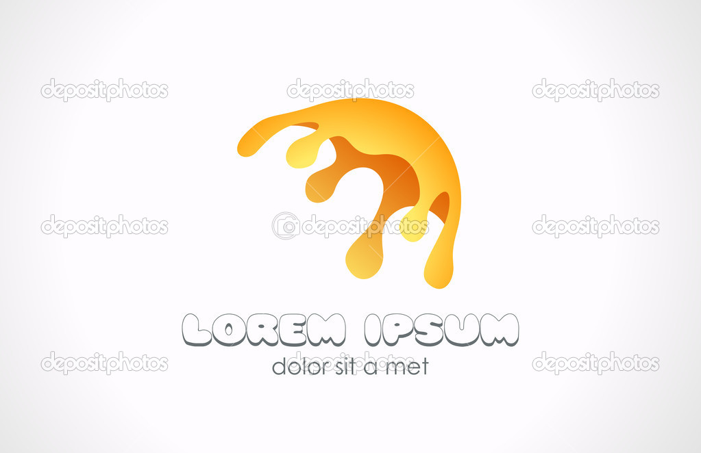 Splash abstract logo template. Yellow paint icon. Vector. Editable - easy change the colors.