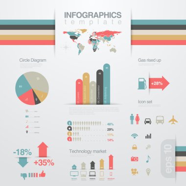 infographics tasarım öğeleri şablonu. iş raporu. mali istatistikleri. grafik, grafik, diyagram tasarım çözümü. vektör. düzenlenebilir.