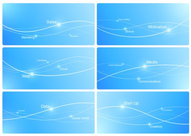 Design Templates of Presentation. Copyspace for your logo, slogan, text etc. Background abstract blue. Lines with points. Business marketing concept. Copyspace. Vector. Editable.