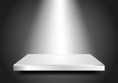 arka plan soyut sanal alanda sergi için. Boş Podyum üst ışık ile 3d. ürününüzün vektör sunu şablonu. düzenlenebilir.
