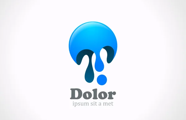 Plantilla abstracta del logotipo del blob de pintura. Icono de concepto divertido creativo. Uso para el juego, divertido, entretenimiento. Vector. Editable . — Archivo Imágenes Vectoriales