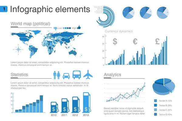 Infographics design template. Graph, diagram, charts design elements. — Stock Vector