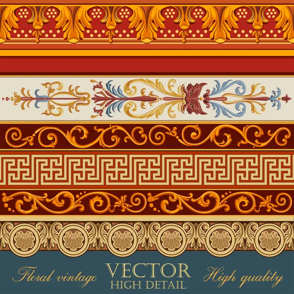 Vintage frame-elementen. Floral sieraad. Vector-elementen — Stockvector