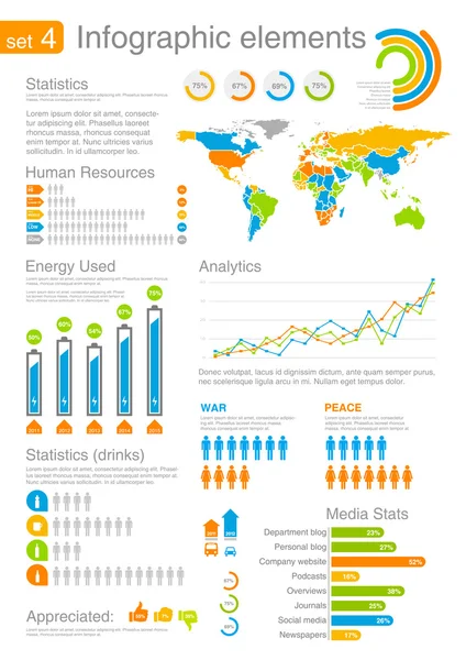 Human resources Infographics elements with icons. For business and finance reports, statistics, diagram graph Vector Graphics