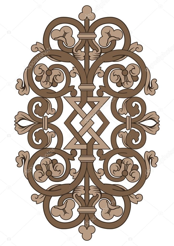 Vintage Floral ornament. Retro Gothic design. Vector. High detail.