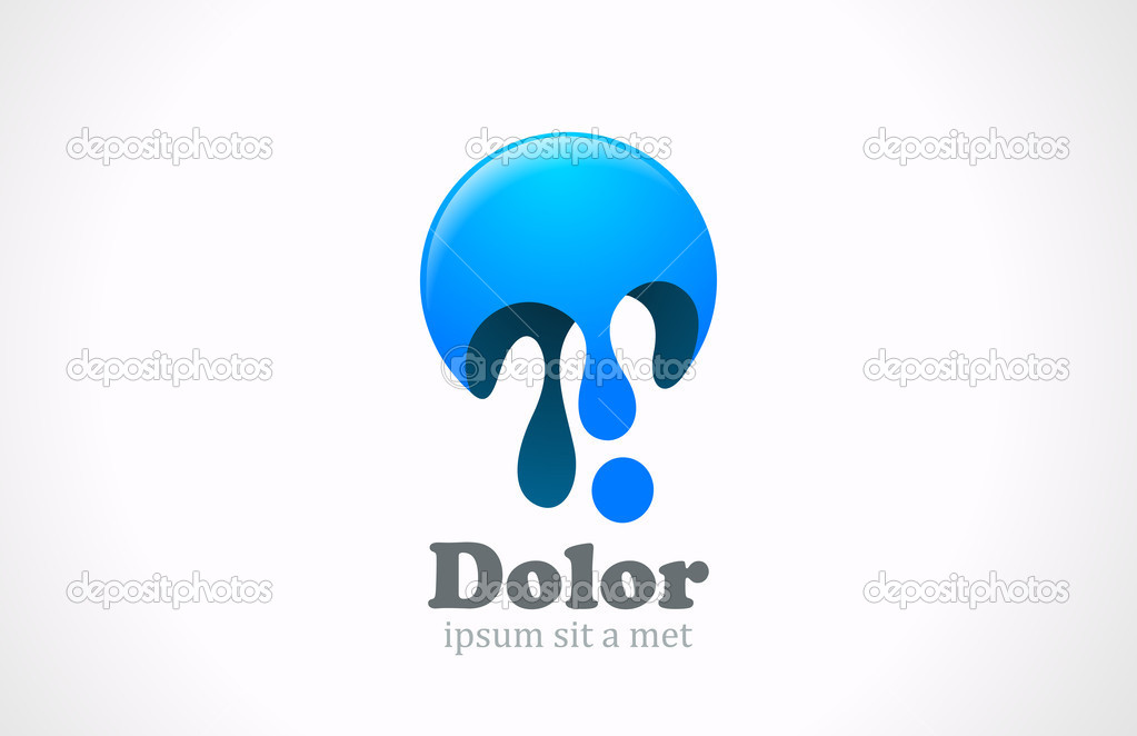 Paint blob abstract logo template. Creative fun concept icon. Use for gaming, funny, entertainment. Vector. Editable.