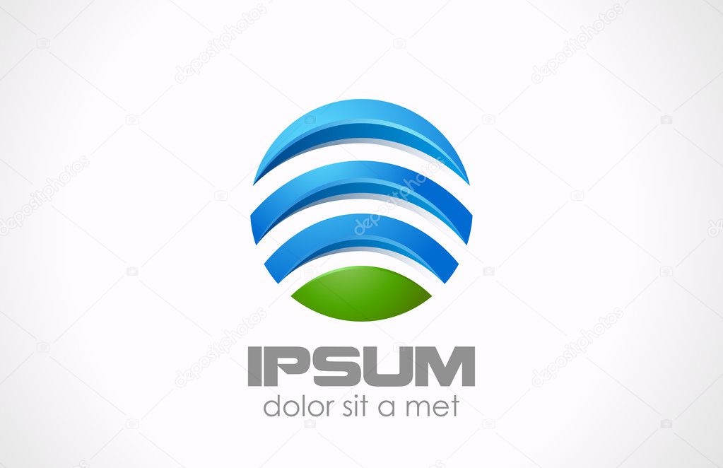 Circle sphere abstract logo template. Vector. Global, business, media, technology icon.