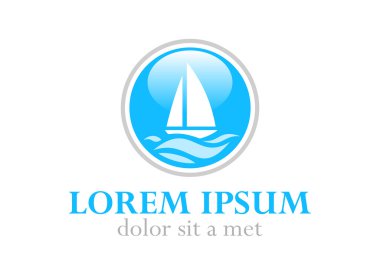 seyahat logo şablonu. deniz tatil simgesinde yat. vektör. düzenlenebilir.