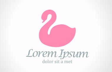 Kuğu logo şablonu. narin lüks stil ikonu.