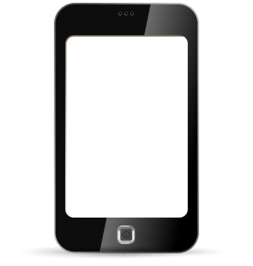 lege touchscreen telefoon. Zet uw logo, toepassing of spel. smartphone vector. copyspace.