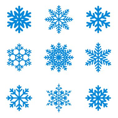 Snowflakes icon collection. Vector shape. clipart
