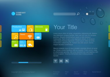 Şirket web sitesi şablonu. Yaratıcı Web Çoklu İşlevsel Medya Tasarımı. Mobil arayüz. Vektör. Düzenlenebilir.