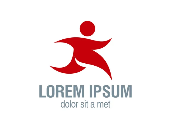 Logo şablonu. Koşan Adam simgesi. Teslimat servisi. Spor. Çoklu simge. Vektör. Düzenlenebilir. — Stok Vektör