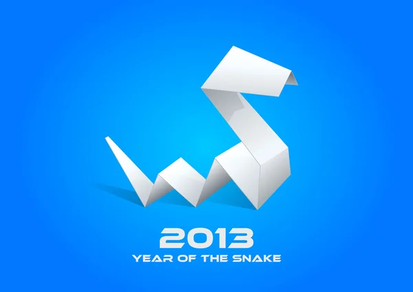 2013 Origami Snake. Happy New Year card template. Vector. Editable. — Stock Vector