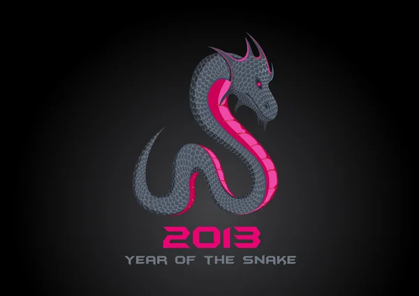 2013-as Sötét Kígyó. Boldog újévi kártya sablont. Vektor. Szerkeszthető. — Stock Vector