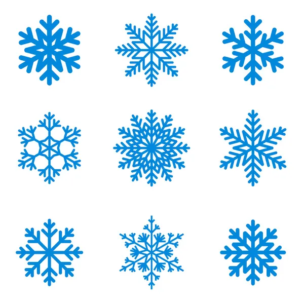 Copos de nieve icono de la colección. Forma vectorial . — Archivo Imágenes Vectoriales