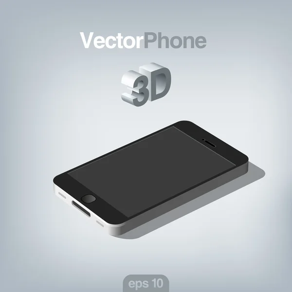 Smartphone vector abstracto 3d. Teléfono móvil con pantalla táctil. Alto detalle ilustración realista . — Vector de stock