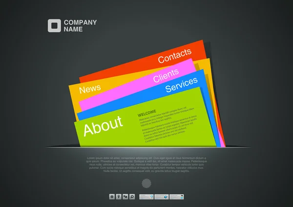 Website template. Creative design. Card interface. Paper concept. Copyspace. Vector. Editable. — Stock Vector