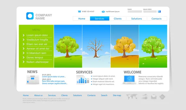Modèle de site Web : quatre saisons — Image vectorielle