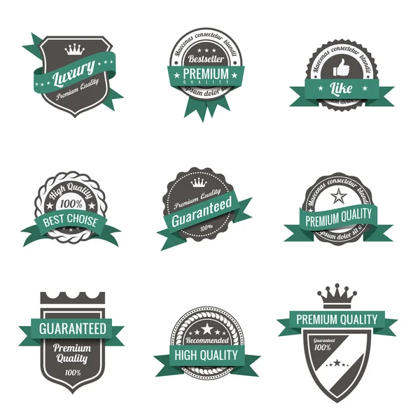 Vintage Labels set van trendy designs. Retro logo template Hoge kwaliteit. Vector. — Stockvector