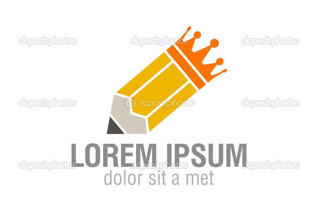 Pencil King logo template. Vector icon. Editable.