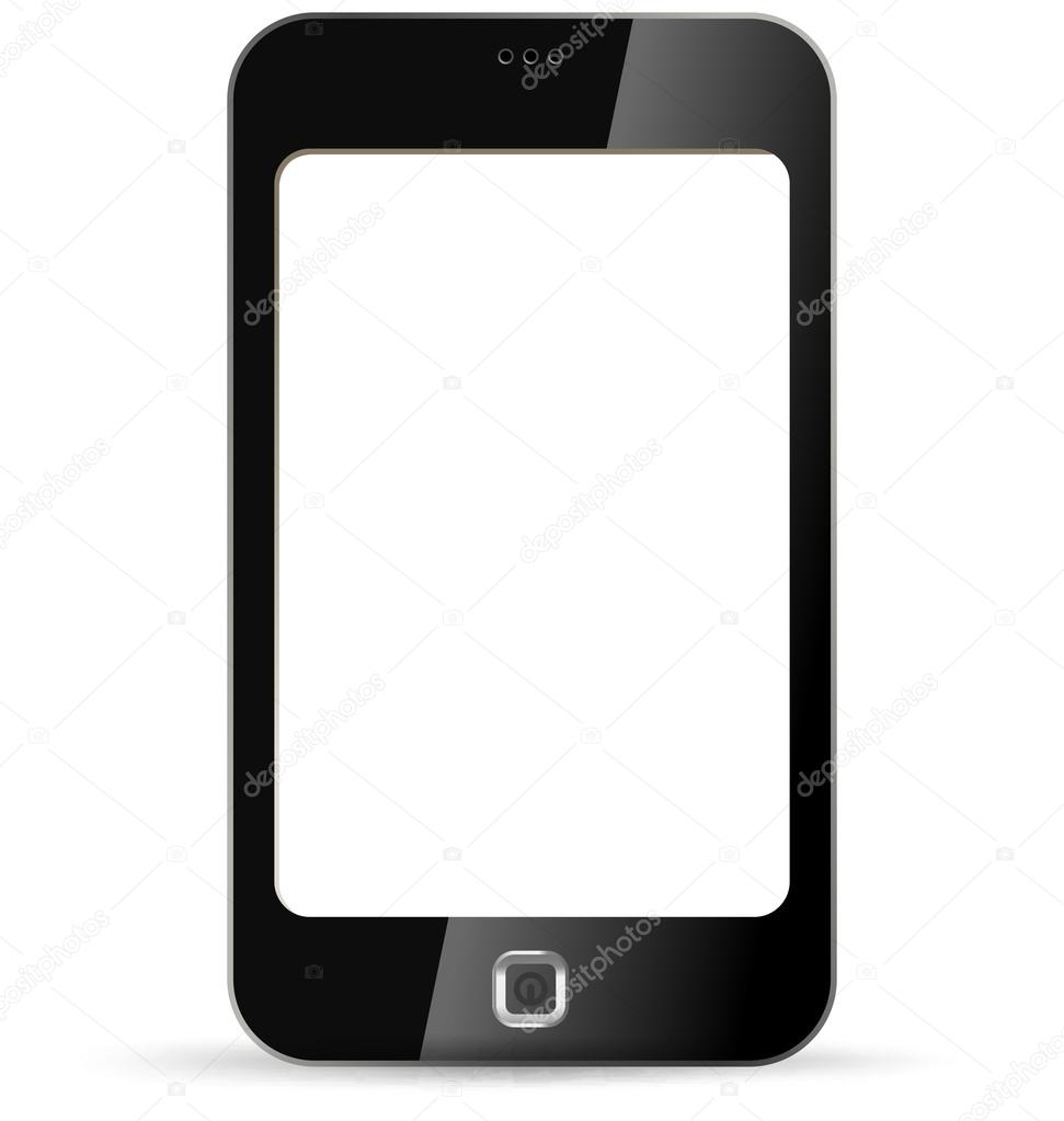 Blank touchscreen phone. Put your Logo, Application or Game. Smartphone vector. Copyspace.