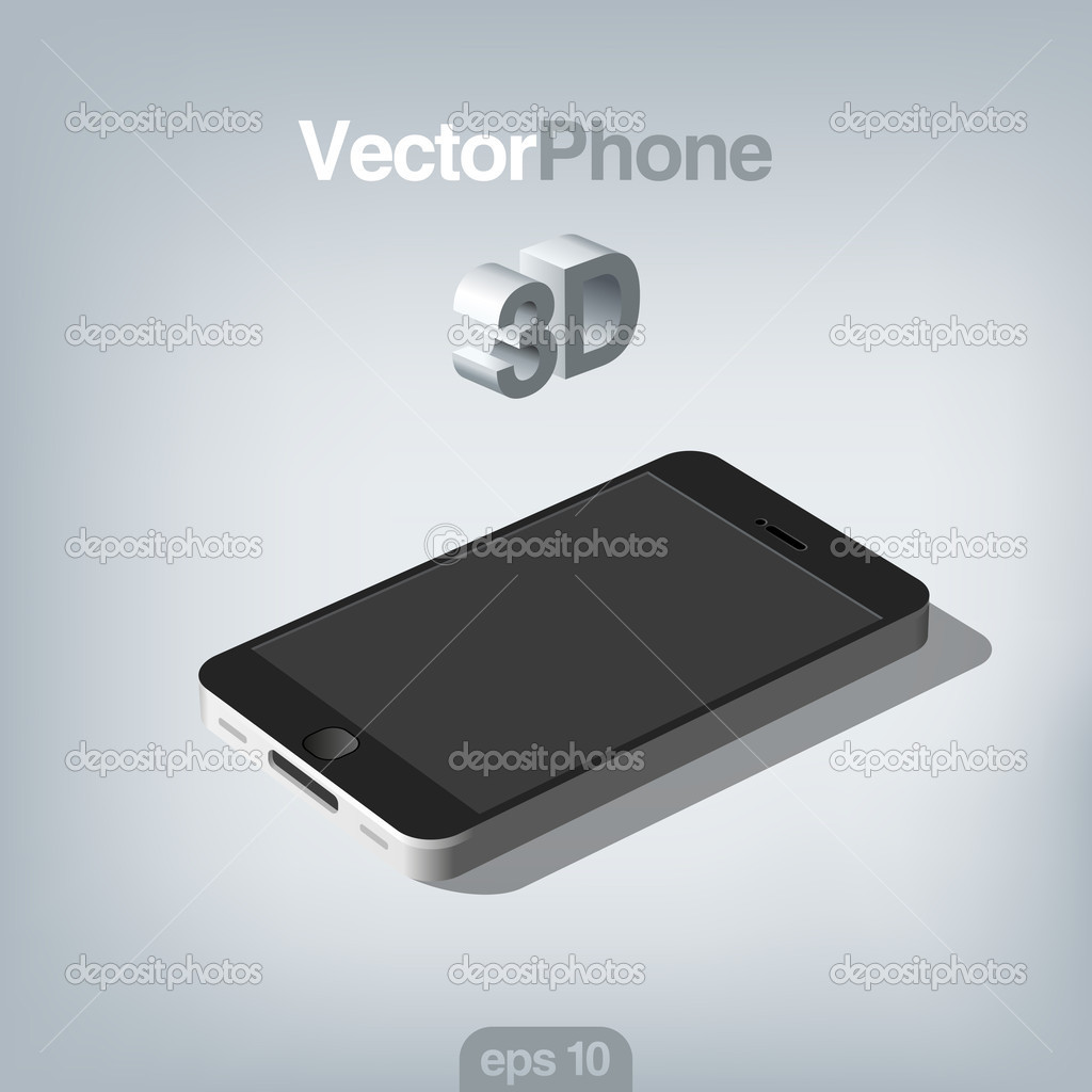 Smartphone abstract vector 3d. Mobile phone with touchscreen. High detail realistic illustration.