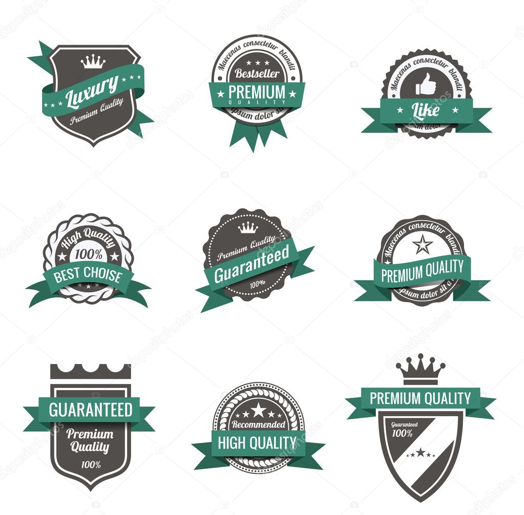 Vintage Labels set of trendy designs. Retro logo template High quality. Vector.