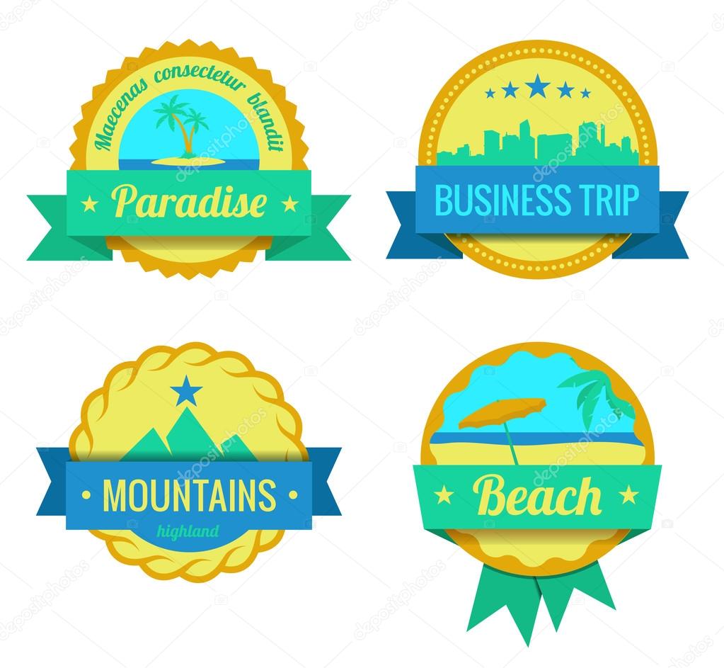 Travel Adventures Logo templates. Vintage labels for vacation