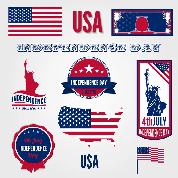 USA Independence day vector design template elements. — Stock Vector