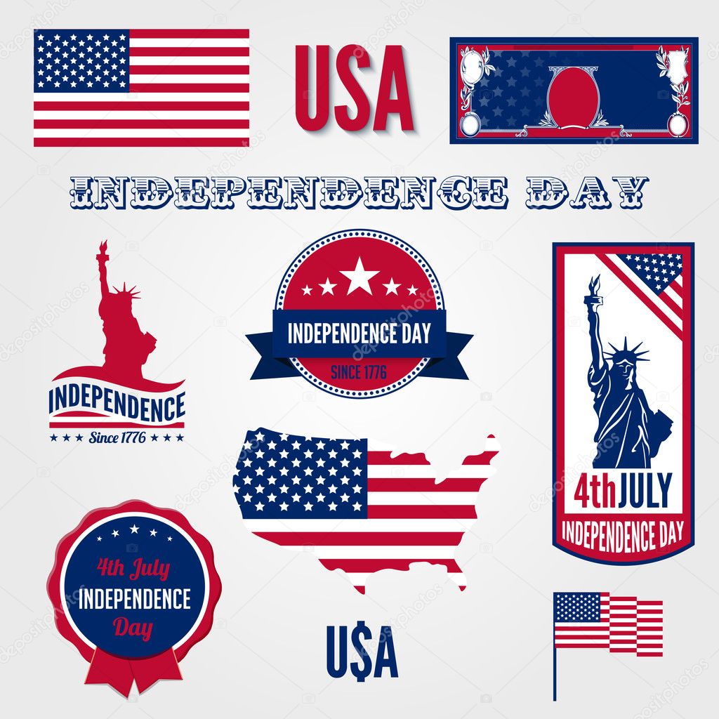 USA Independence day vector design template elements.