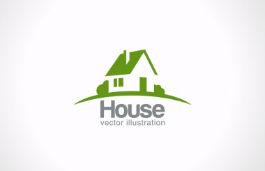 Logo House abstract real estate countryside. Realty icon. clipart