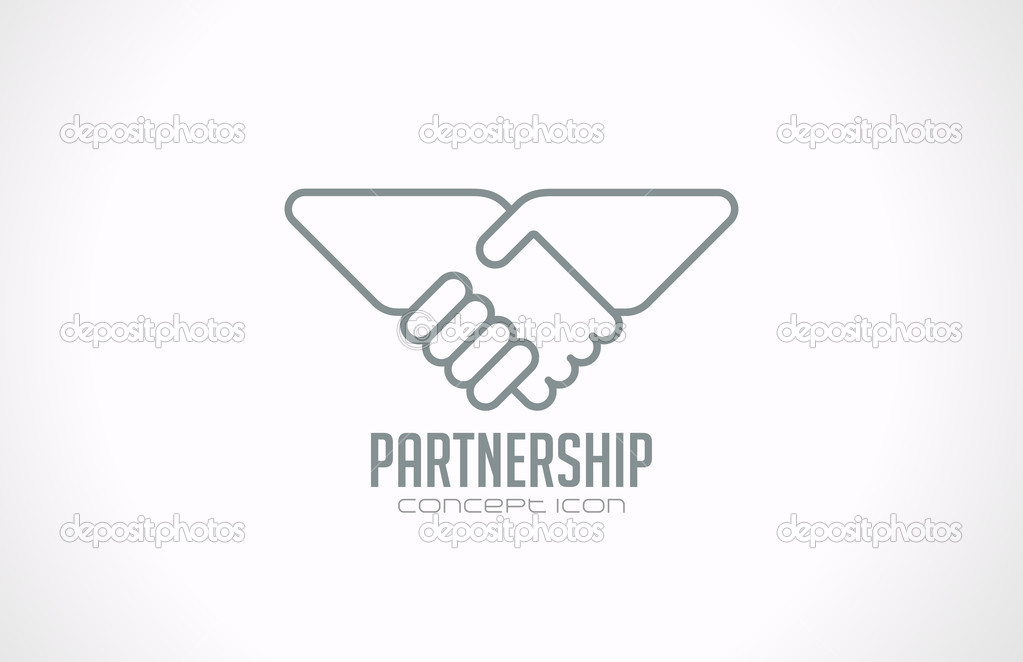 Logo Handshake. Sale, deal, trade theme.