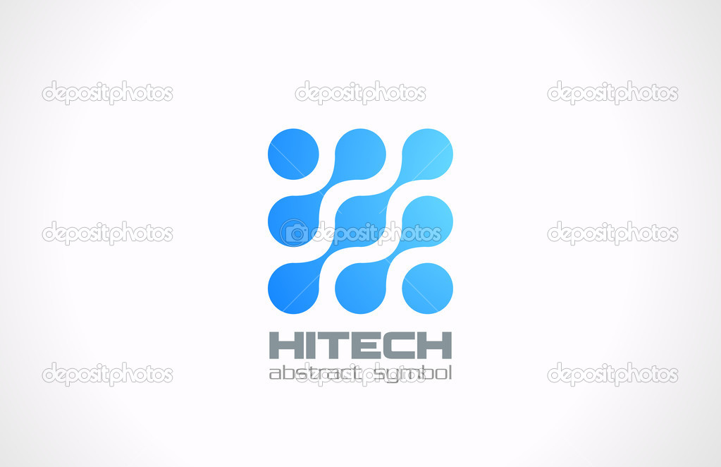 Logo technology abstract. Molecule electornics concept.
