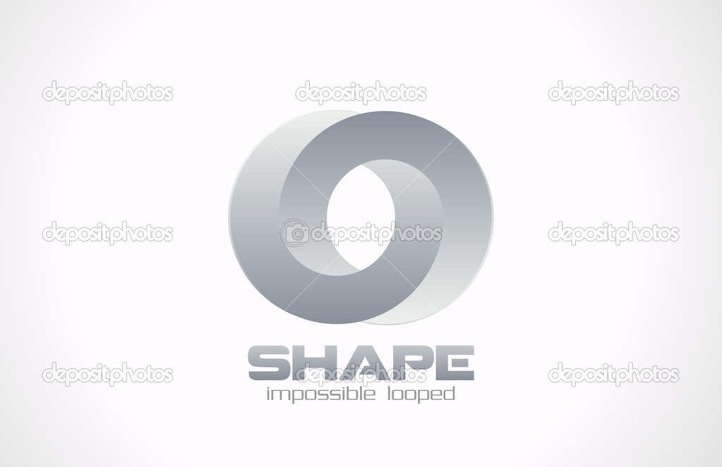 Fashion jewelry impossible looped vector logo design template. Creative infinite shape concept. Luxury symbol. Can be used for wedding.