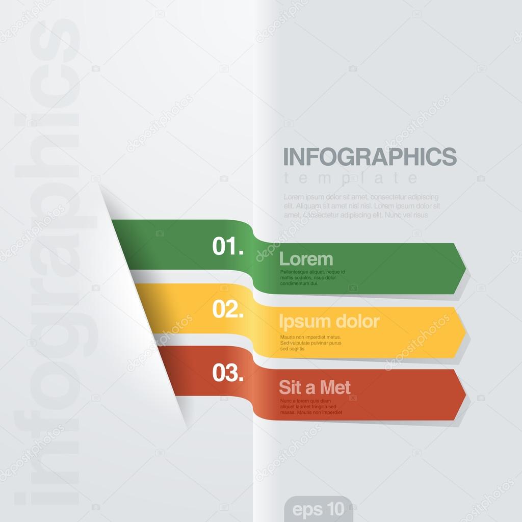 Infographics vector design template. Creative ribbon style.