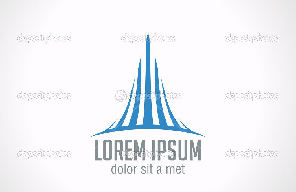 Real estate company Skyscraper concept vector logo design.