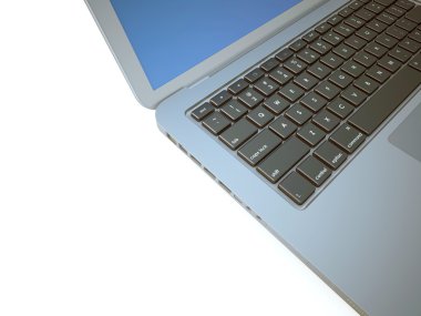 defter kavramı. Beyaz arka plan üzerinde izole laptop