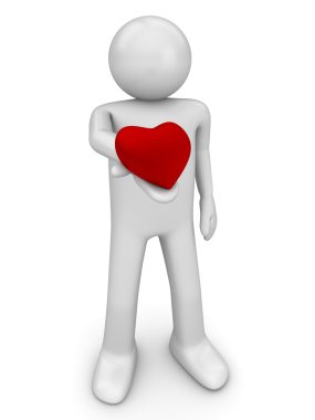 Beyaz arka plan üzerinde izole 3d adam karakter.