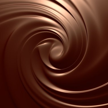 Astonishing chocolate swirl top view. clipart
