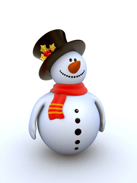 Snowman isolated on white background — Stock Photo, Image