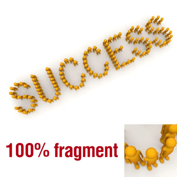 SUCCESS word mounted by tiny characters — Stock Photo, Image