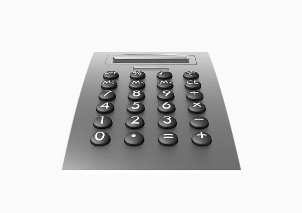Kalkulator stylu metalu na białym tle perspektywy widok z przodu — Zdjęcie stockowe
