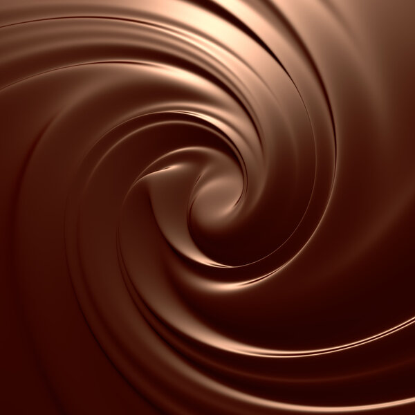 Astonishing chocolate swirl top view.