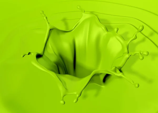 Astonishing green paint splash. — Stock Photo, Image