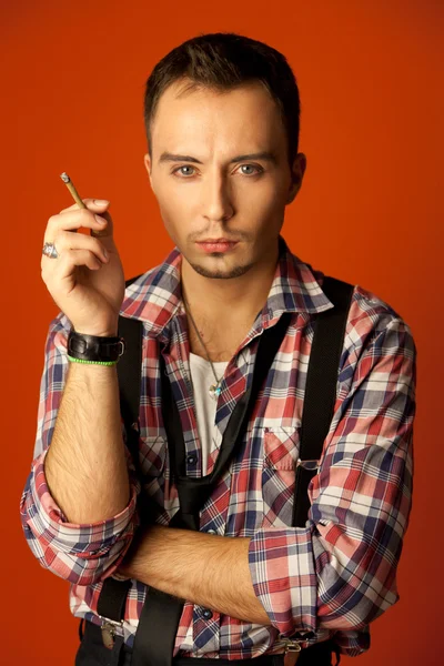 Celebrity resemblance. Johnny Deep lookalike. Stylish young man — Stock Photo, Image