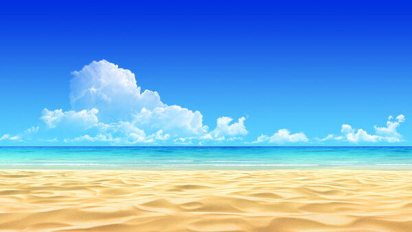 Empty tropical sand beach template.