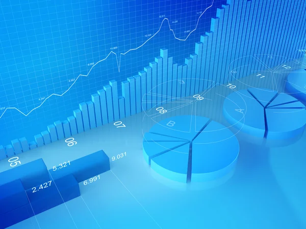 Gráfico 3D, diagrama, gráfico — Fotografia de Stock