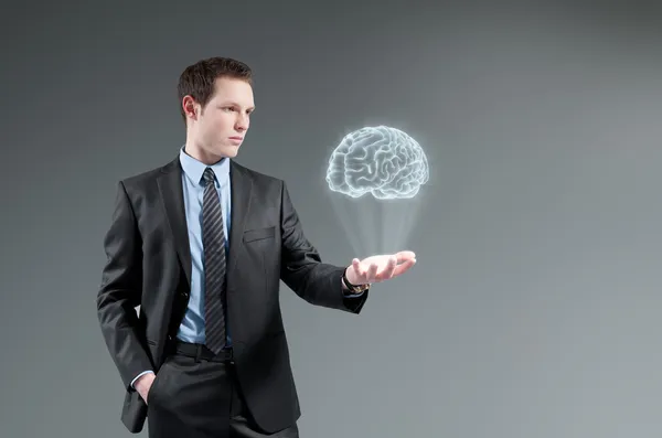 beyin hologram tutan adam