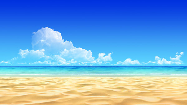 Empty tropical sand beach template. Royalty Free Stock Photos